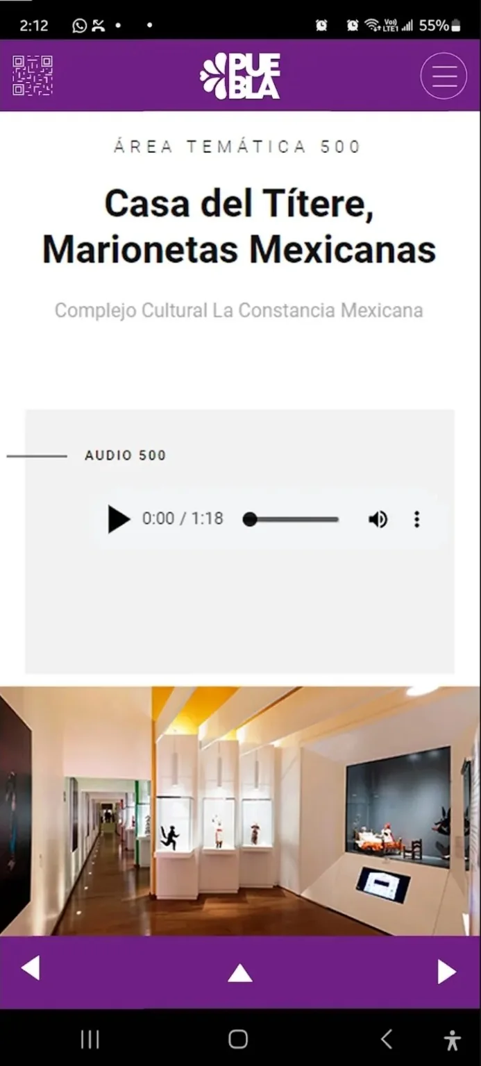Reproductor de audio de la audioguía de La Constancia Mexicana y Paseo de Gigantes